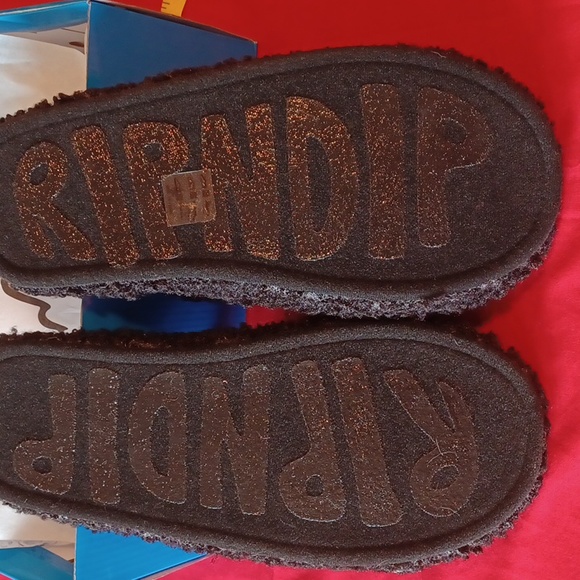 NIB RIPNDIP LARGE HOUSR SLIPPERS BLACK Cat face super cute - Picture 3 of 7